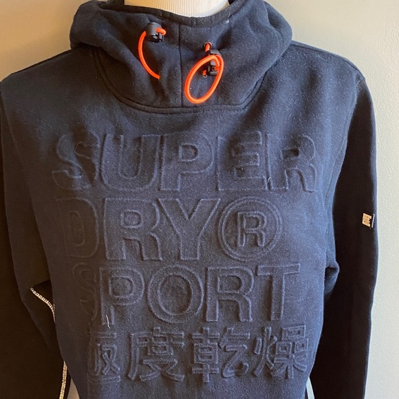 Superdry Sport Black Embossed Logo Hoodie (Women's 2XL) - Picture 4 of 7